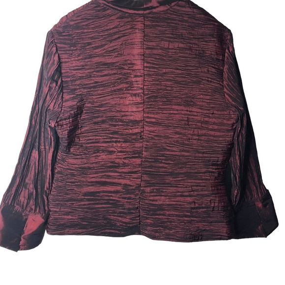 Vintage Cachet Cocktail Jacket Women's Size 16 Cranberry Rhinestone Buttons - Picture 6 of 12